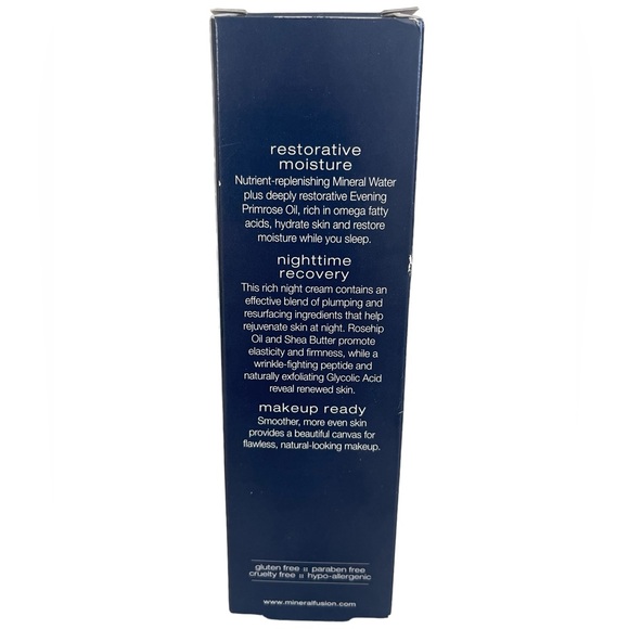 Mineral Fusion Overnight Renewal Nighttime Recovery Face Cream Vegan Sealed - Picture 4 of 7